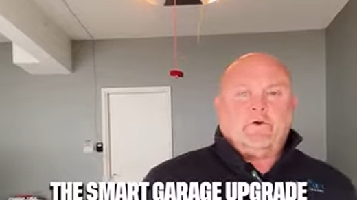 a man standing in a garage